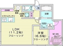 レブニーズザ・レジデンスN21 1LDKの間取図画像