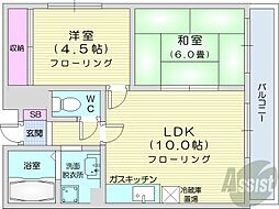ノースシティー17 2LDKの間取図画像