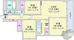 パルティーレN23 3LDKの間取図画像