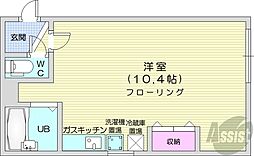キャスティ・86 ワンルームの間取図画像