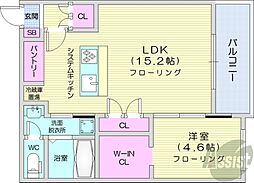 R-finoN17 1LDKの間取図画像