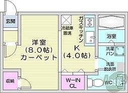 Seagull#N208 ワンルームの間取図画像