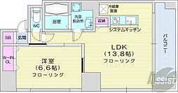 ビッグタワー大通公園 1LDKの間取図画像