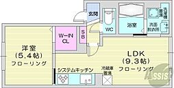 ドリームN27 1LDKの間取図画像