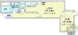 ティークリスタル 1LDKの間取図画像