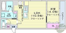 札幌市東区北二十条東18丁目マンション 1LDKの間取図画像
