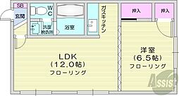 ロイアル麻生東 1LDKの間取図画像