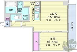 BIBOタワー札幌 1LDKの間取図画像