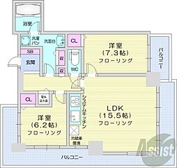 D'グラフォート札幌ステーションタワー 2LDKの間取図画像