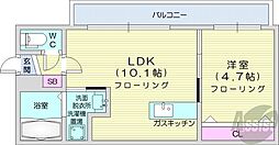 ファクター麻生 1LDKの間取図画像