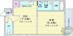 シンエービル 1DKの間取図画像