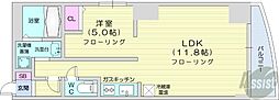 プルミエール札幌 1LDKの間取図画像
