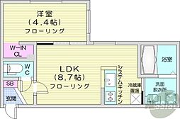 Flap福住(フラップ) 1LDKの間取図画像
