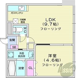 K'skowaN20 1LDKの間取図画像