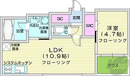 HGSノース23 1LDKの間取図画像