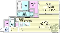 札幌市中央区南四条西25丁目マンション 1LDKの間取図画像