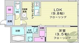 札幌市中央区南四条西25丁目マンション 1LDKの間取図画像