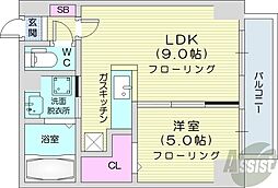 サムティレジデンスN23 1LDKの間取図画像