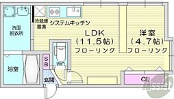 DIOGRACIA北大前 1LDKの間取図画像