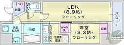 ディアレイシャス札幌ステーション 1LDKの間取図画像