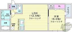 モルティーニ麻生 1LDKの間取図画像