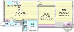 セントブラウン栄 2LDKの間取図画像