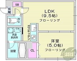 ティアールビル 1LDKの間取図画像