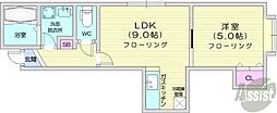 コンフォーティア502 1LDKの間取図画像
