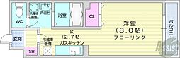 東洋ハイツB 1Kの間取図画像