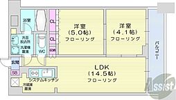 パークアクシス札幌植物園前 2LDKの間取図画像