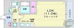 サテラ北34条 1Kの間取図画像