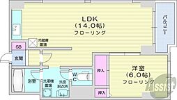 ドミ円山 1LDKの間取図画像