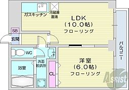 シャトーブラン25 1LDKの間取図画像