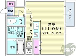 スペチアーレ札幌 1Kの間取図画像