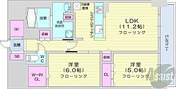 札幌市中央区北三条西12丁目マンション 2LDKの間取図画像