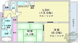 ノースヒルズ北20条 2LDKの間取図画像