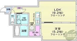 MRK創成川通 1LDKの間取図画像