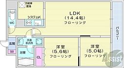 パークアクシス札幌植物園前 2LDKの間取図画像