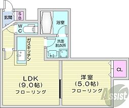 ル・ヴァンヴェール 1LDKの間取図画像