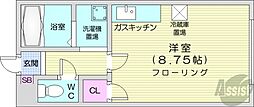 ノースイレブン ワンルームの間取図画像
