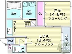 フェリーク 1LDKの間取図画像
