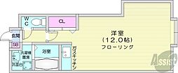 ベイシティオキ ワンルームの間取図画像