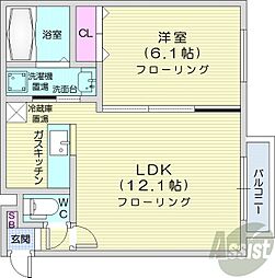 プレシャスレジデンス元町 1LDKの間取図画像