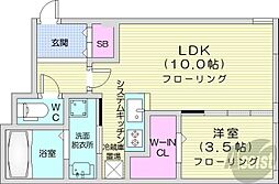 札幌市豊平区平岸一条5丁目マンション 1LDKの間取図画像