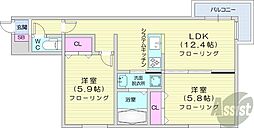 FOURSEASONS福住 2LDKの間取図画像