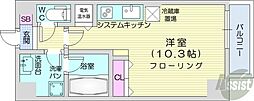 バロンドール ワンルームの間取図画像