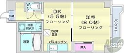 ドミ18ロイヤル 1DKの間取図画像