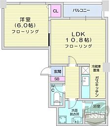 シルキーハイツ琴似公園2 1LDKの間取図画像