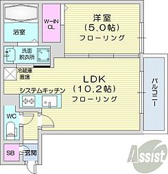 LienN9 1LDKの間取図画像