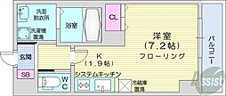 アルファスクエア北15条 1Kの間取図画像